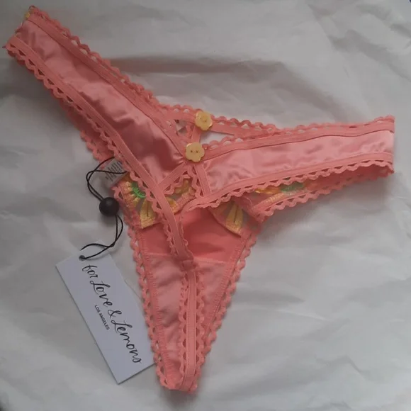 FOR LOVE AND LEMONS WOMEN THONG PANTIES ORANGE SIZE XS NWT